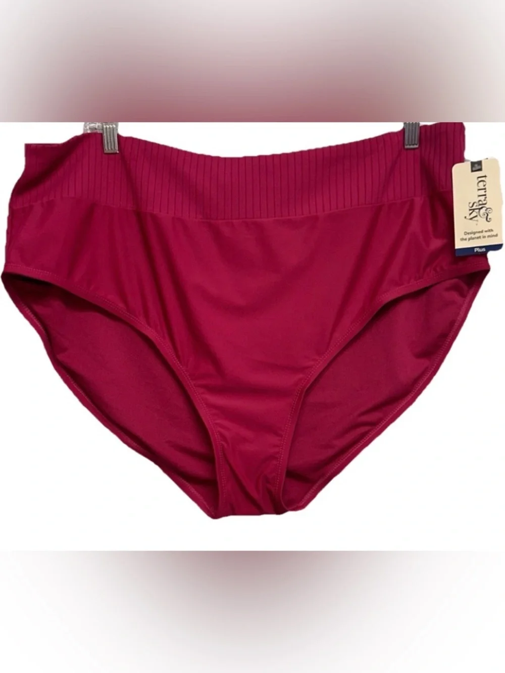 Terra & Sky Pink Womens Size 4XL Pink Swim Bottom High Waist Tummy Control NEW